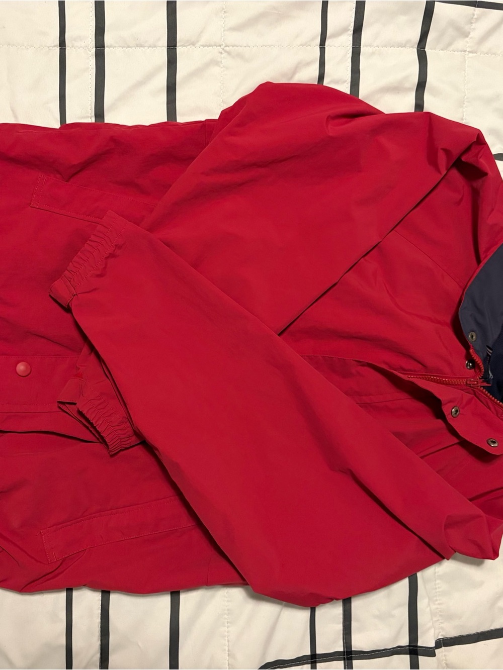 Men's Hooded Red Windbreaker Jacket